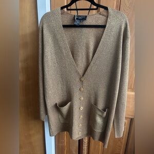 Colette Mordo‎ for Sadimara metallic gold knit cardigan.
